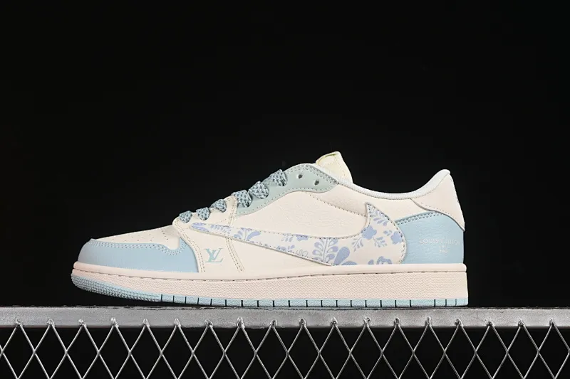 All categories Air Jordan Jordan series basketball shoes Air Jordan 1 Low High-end customized low-top sneakers Travis Scott x Fragment Design x Air Jordan 1 Low OG SP AJ1 Joe 1 LV joint name Fireworks light blue low-top cultural and casual sneakers XS7089-613